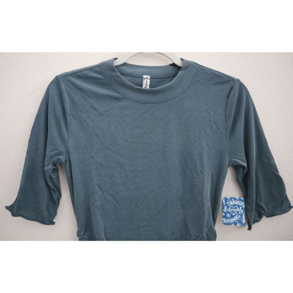 Intimately Free People OB1060305 Women Sz XS Sea Spirit/Teal Talk To Me T-Shirt - Picture 4 of 7